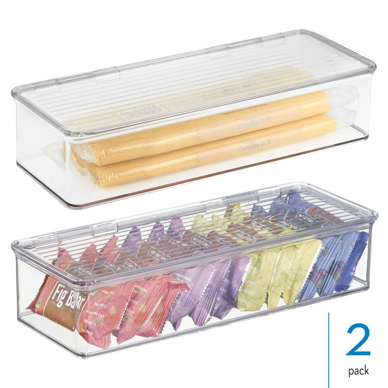 Boîte de rangement pour garde-manger ou cuisine empilable en plastique iDesign - ensemble de 2 - transparent