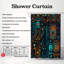 Digital Blueprint - Rideau de douche Premium-227143500