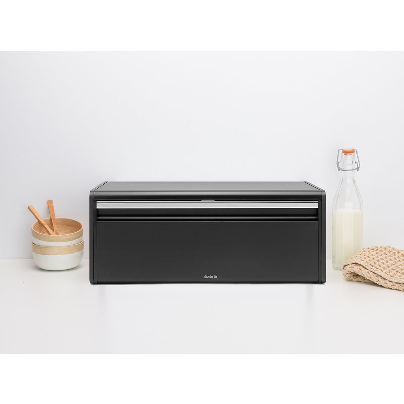 Brabantia Fall Front Bread Box, Matte Black