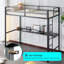 Structure de lit mezzanine simple en métal avec bureau et lumières DEL, station de charge (avec bureau)-27714504