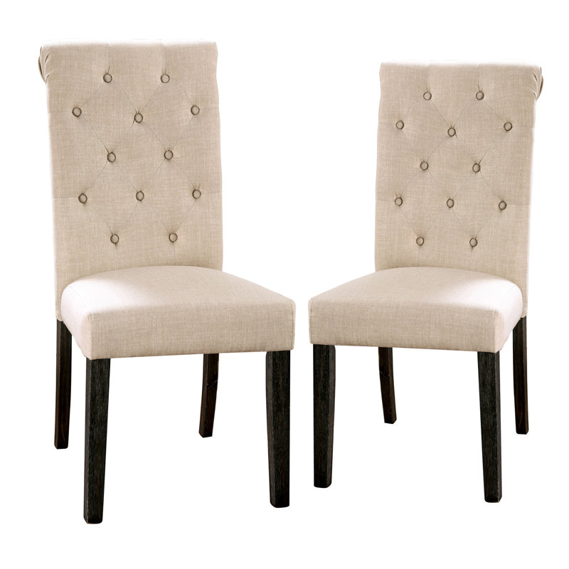 Julian Tufted Upholstered Side Chair, Ivory