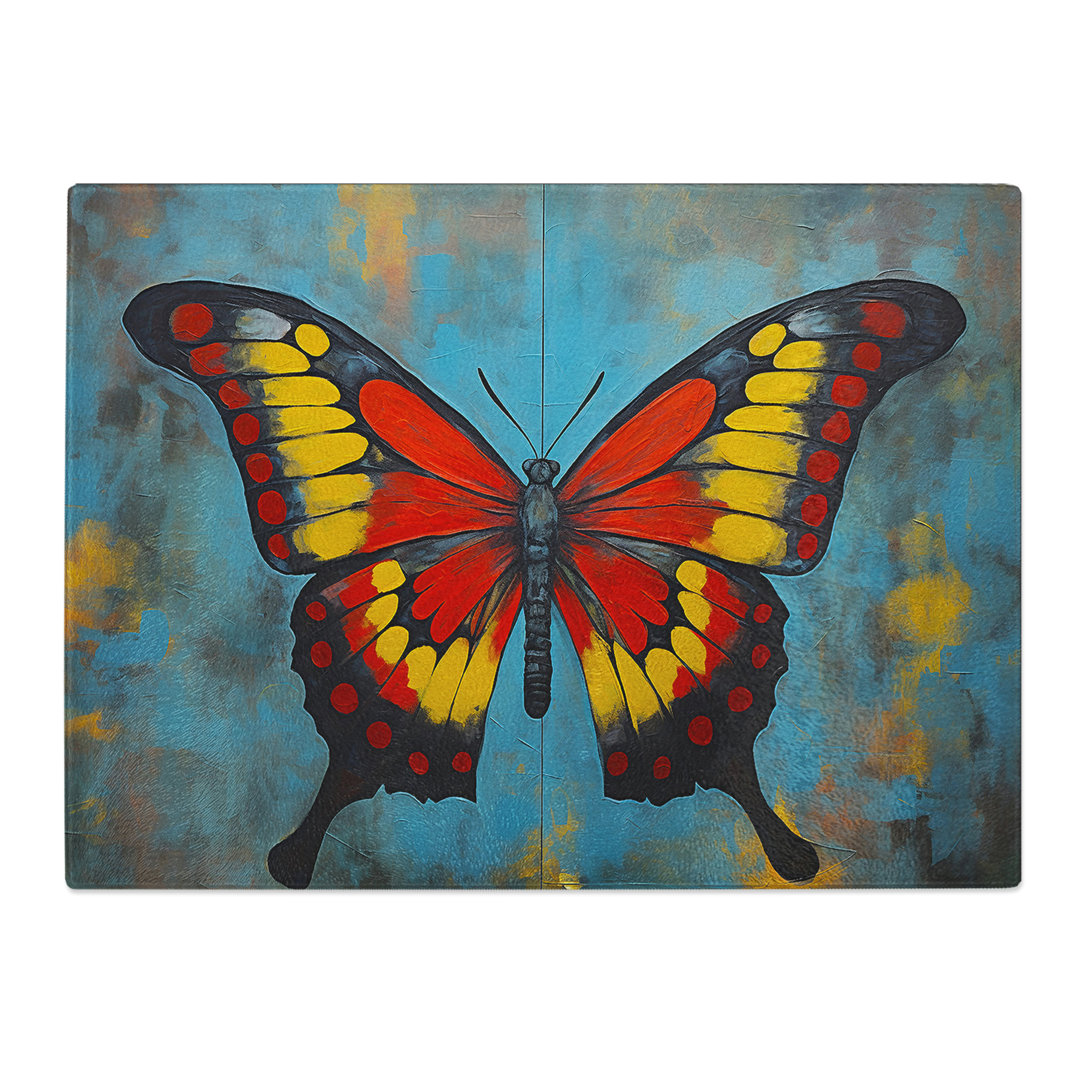 Butterfly Contemporary  Glass Chopping Board