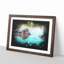 Peering Crocodile - Picture Frame Graphic Art Print-56861662-56861657