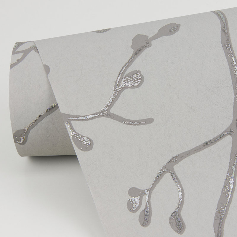 Rouleau de papier peint L 33 pi x l 20,9 po Kaidynn, Gris clair