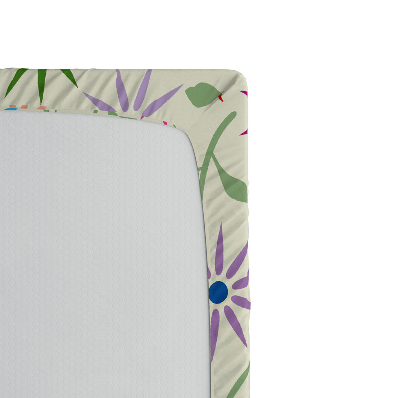 Microfiber Floral Fitted Sheet, Twin Fitted Sheet