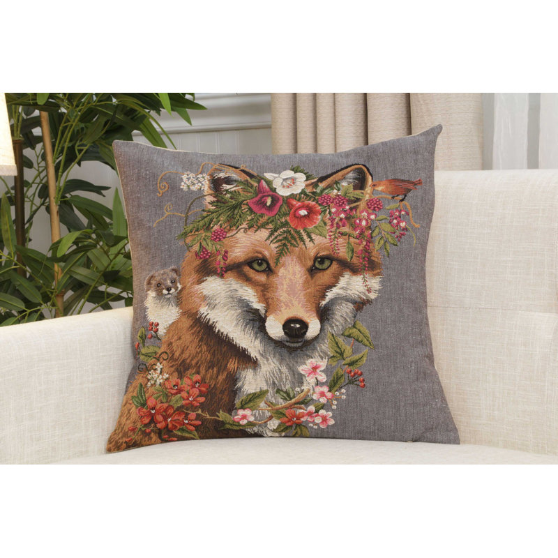 Forest Fox Cushion Covers, Brown/Gray/White Fox 2