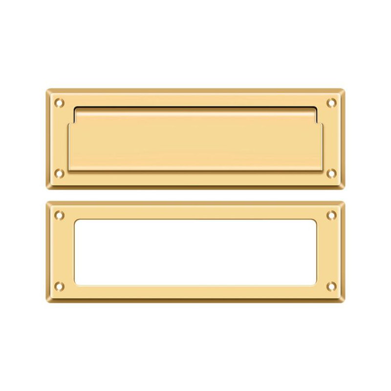 Brass Mail Slot, PVD Polished Brass, 2.875" H x 8.875" W x 0.5" D