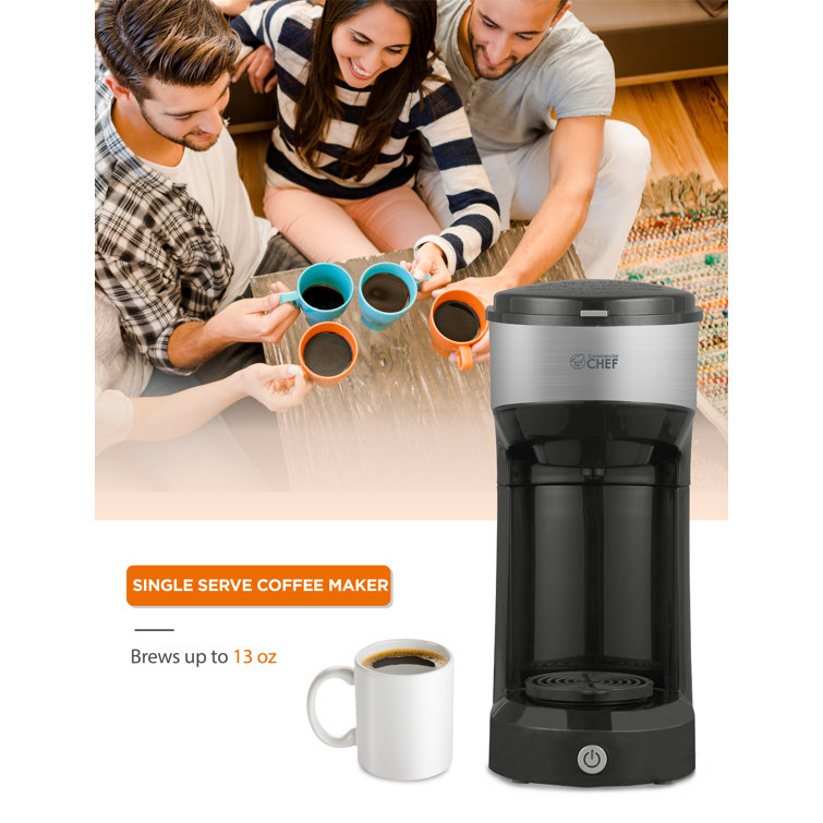 COMMERCIAL CHEF Coffee Machine, Single Serve Coffee Maker, Portable Coffee  Maker Single Serve with 13 Ounce Water Tank