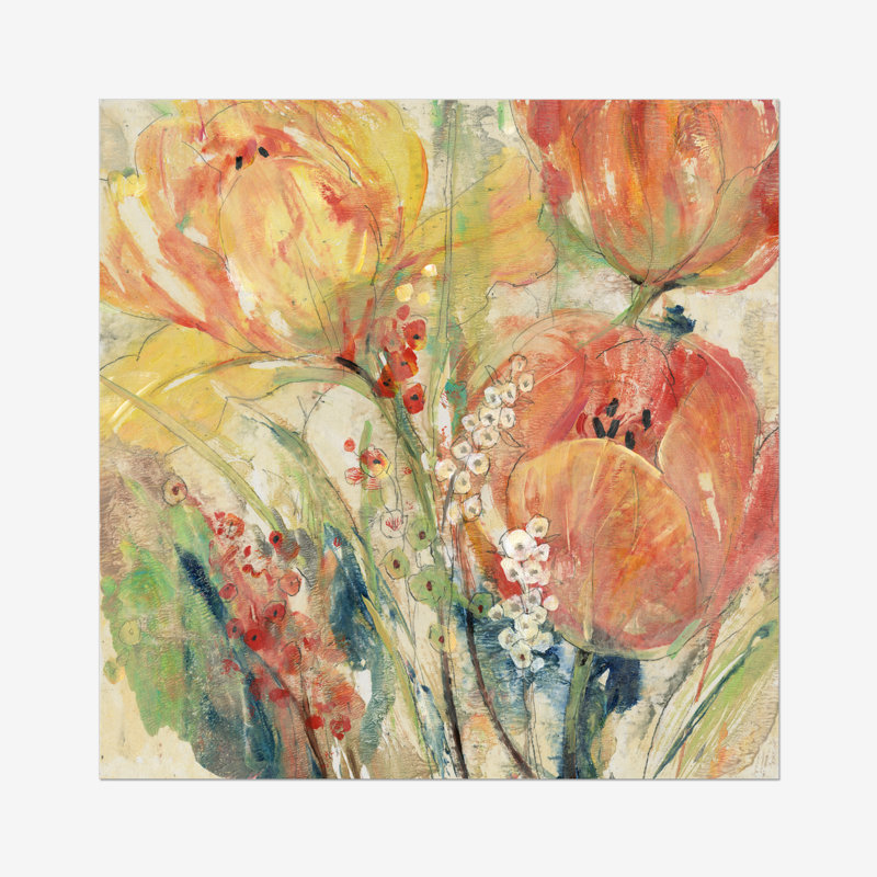 Spring Tulip Array I by Tim OToole - Painting, Wrapped Canvas, 122cm H x 122cm W
