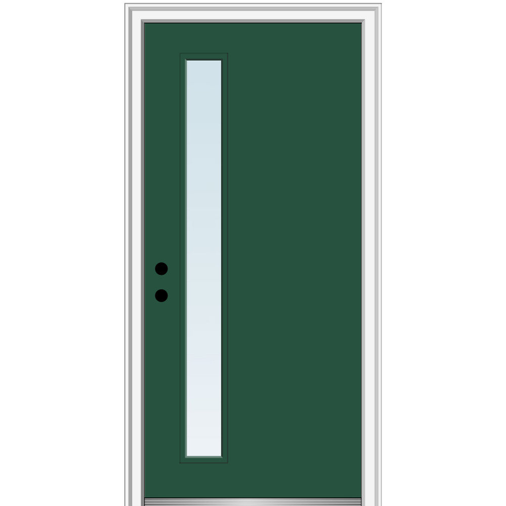 Verona Home Design Exterior Fiberglass Single 1-Lite Painted Door | Wayfair