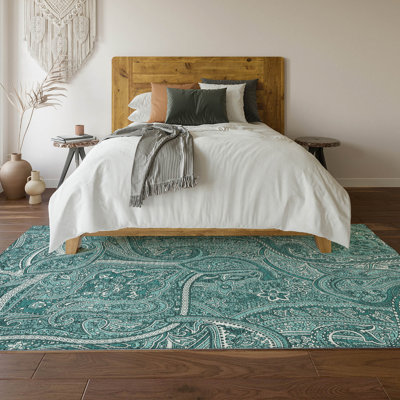 Premium Machine Washable Cerrito Teal Rug