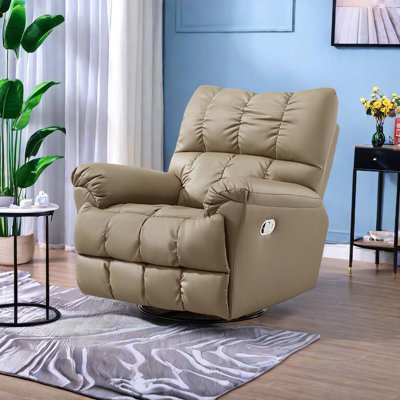 Eco-Leather Recliner With High Resilience Swivel Recliner