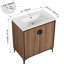 Armoire de salle de bain 30 po - meuble-lavabo en bois d'ingénierie avec 2 portes - évier facile à nettoyer avec porte en céramique-1148412191