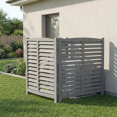 3-Panel Wooden Privacy Fence For Outdoor Spaces - Ideal For AC Units & Garden Decor