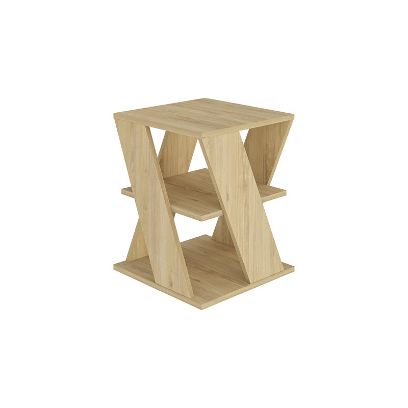 Cateline Side Table with Storage, Meşe