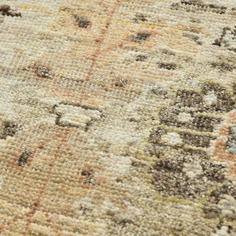 Hand-Knotted Tan Wool 8' x 10' Oriental Area Rug