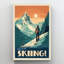 «Spend The Day Skiing», reproduction d'art graphique sur toile tendue-1399876408