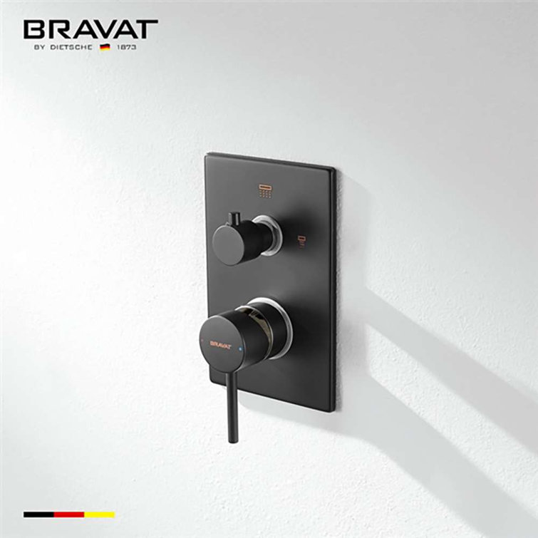 Bravat Solid Brass Light Oil Rubbed Bronze 2-Way Shower Control Mixer Valve