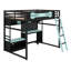 Lit mezzanine en bois avec bureau, tablettes, lumières DEL, ports USB et panneau perforé-1202001308