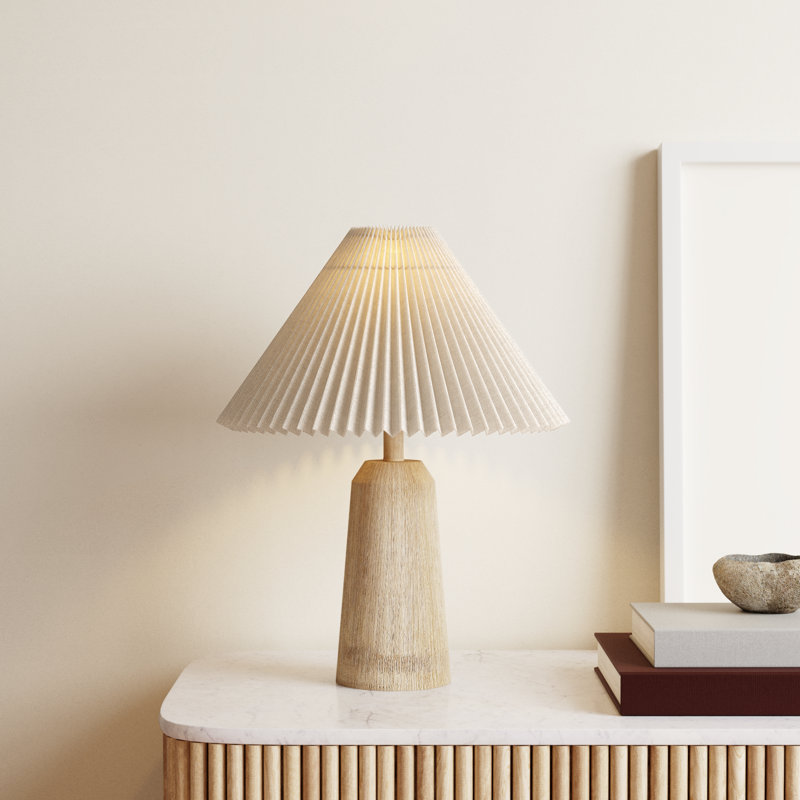 Anirudh 20.5" Rustic Scandinavian Resin/Iron Lighthouse LED Table Lamp with Pleated Shade