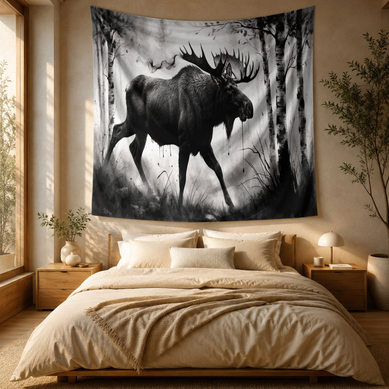 Tapisserie murale «Wildlife Moose», 51 po x 60 po