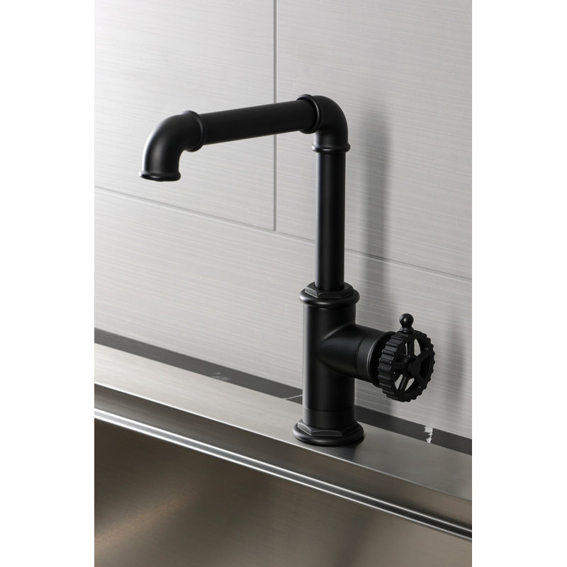 Kingston Brass Fuller One-Handle 1-Hole Deck Mount Bar Faucet, Matte Black
