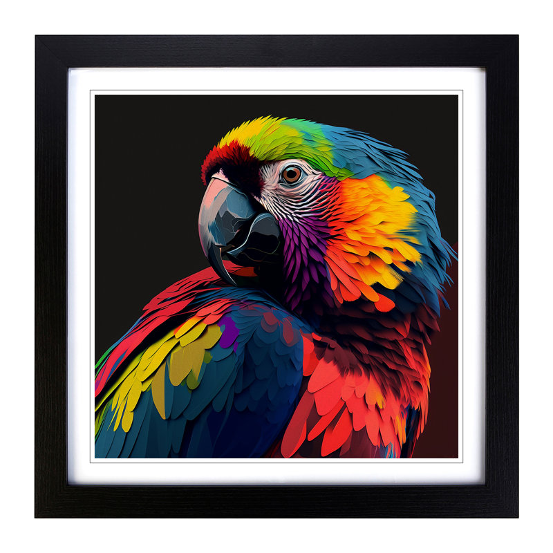 Parrot Pop Art - Framed Print, Black