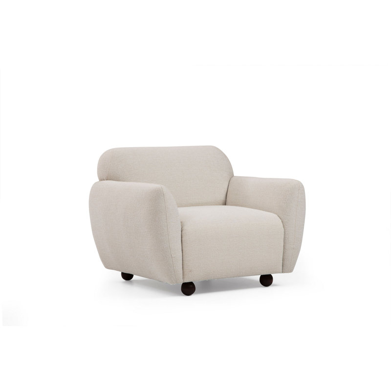Fauteuil en polyester l 33,86 po Grunlien, Polyester blanc