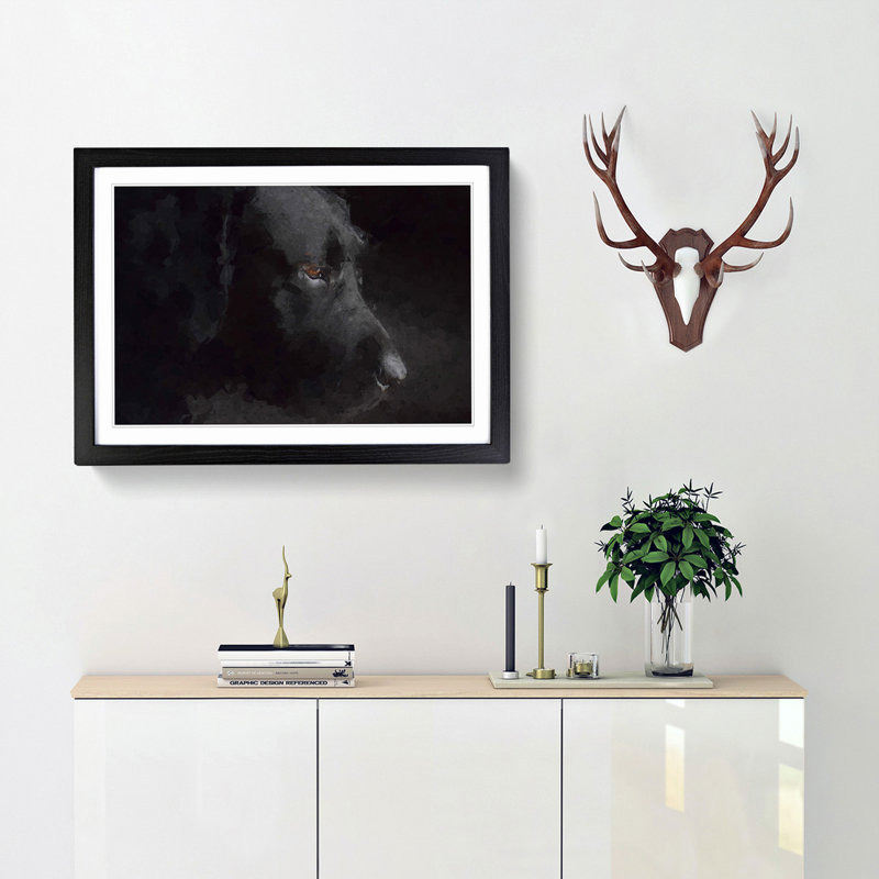 Black Labrador Retriever in Abstract - Picture Frame Graphic Art Print, Black Framed, 36cm H x 48cm W x 2cm D