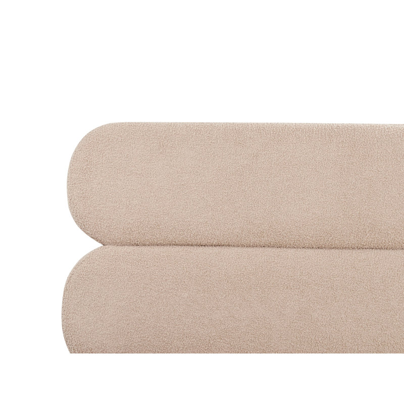Bed Velvet LESSAY, Taupe Boucle, European King (175 x 213 cm)
