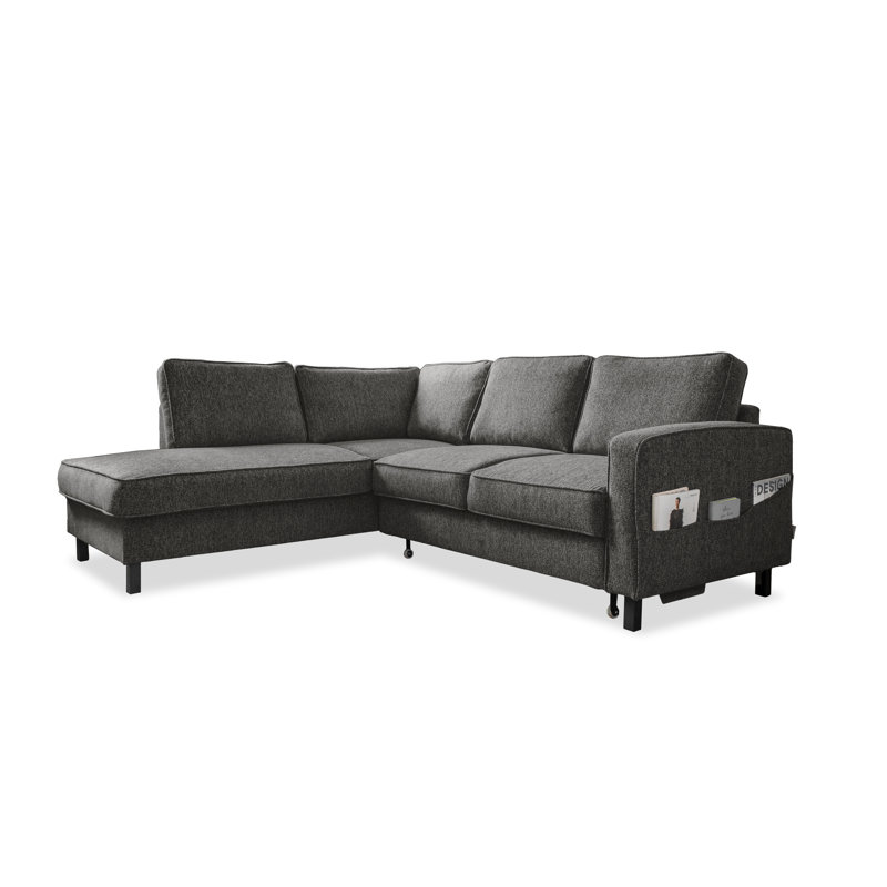 Molly Corner Sofa Bed, Dark Grey, Left Hand Facing