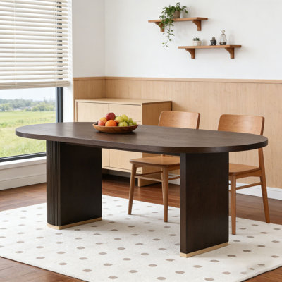 Oval Dining Table Double Pedestal