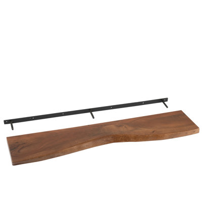 Basque Acacia Solid Wood Floating Shelf