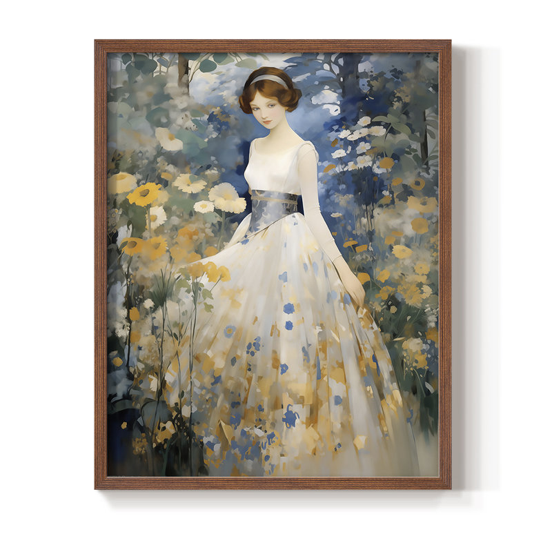 Reproduction encadrée WOMEN Series DLVII - bois massif, Noyer, H 30 po x l 24 po