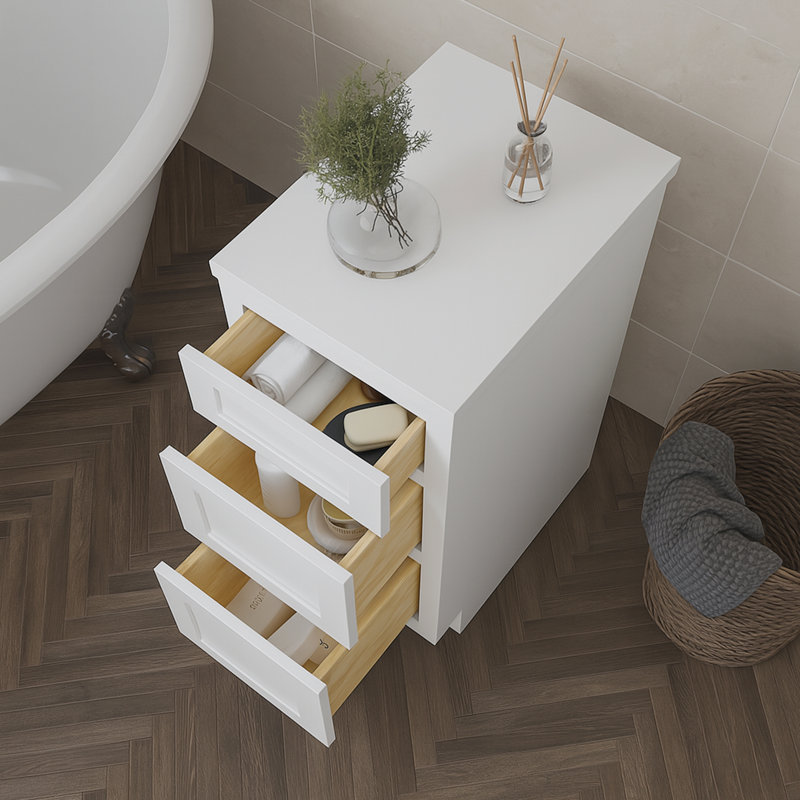 Base de meuble-lavabo de 15 po seulement, Blanc