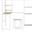 Lit mezzanine double avec bureau et tabouret, garde-robe de style ouvert, tablettes et armoire-317486411