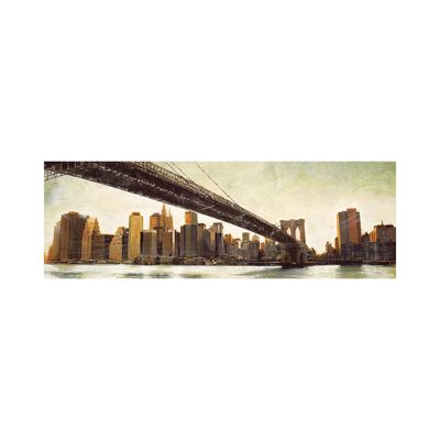 Brooklyn Bridge View by Matthew Daniels - Wrapped Canvas Panoramic Print