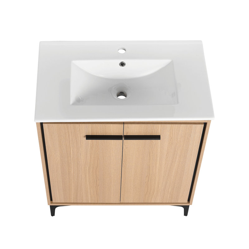 Meuble-lavabo luxueux avec rangement abondant et design tendance
