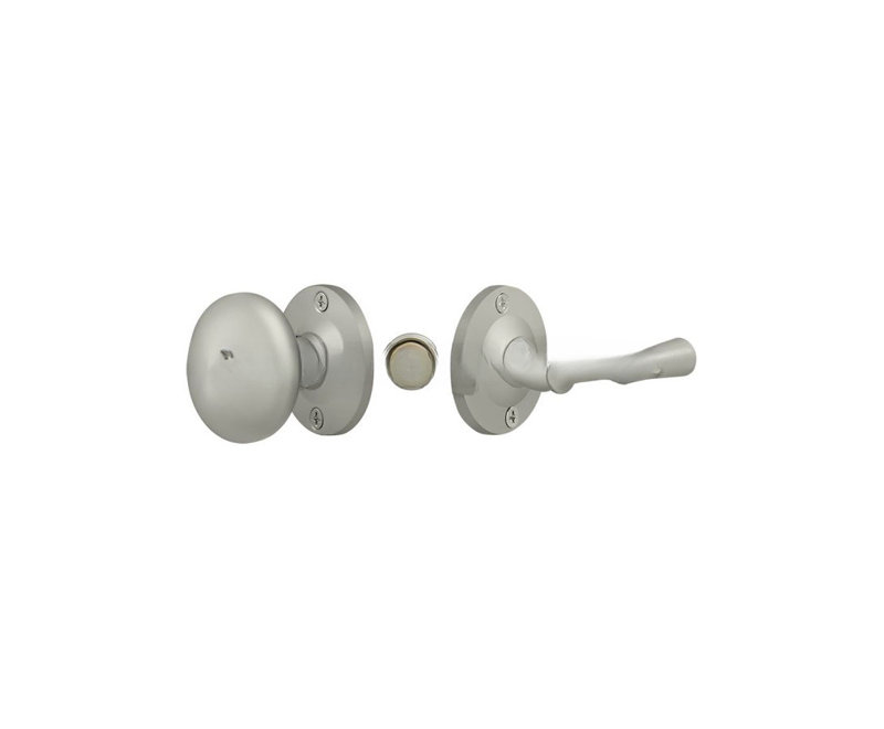 Loquet de porte Deltana SDL980U15, rond, serrure tubulaire en nickel brossé, Nickel brossé