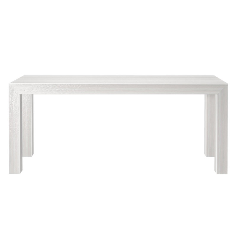Chalonda Pine Solid Wood Dining Table, White Wirebrush, 35.8" W x 72.25" L 
