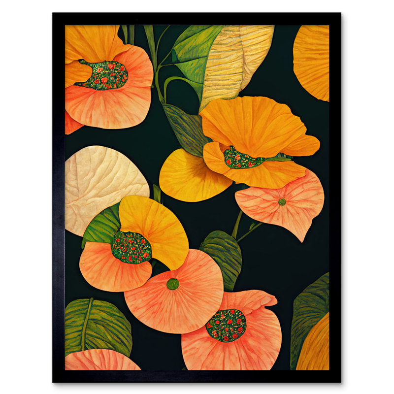 Tropical Lake Flowers - Single Picture Frame Print