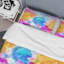 Ensemble de housse de couette en microfibre rose / bleu / jaune 2 pièces