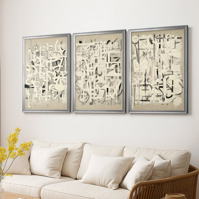 ABSTRACT Series CMV III - Toile tendue avec châssis sur mesure - 3 pièces