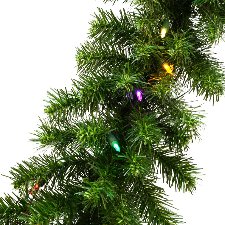 The Holiday Aisle® 108'' in. Lighted Faux Fir Garland & Reviews | Wayfair