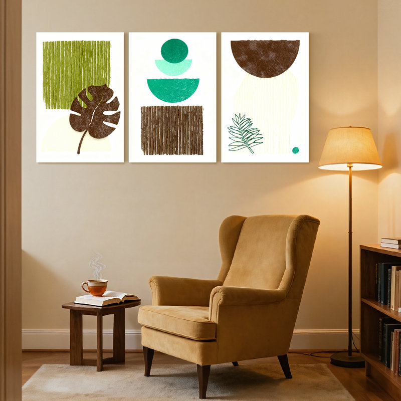 Contemporary Boho Abstract Nature Inspired, H 30 po x l 60 po