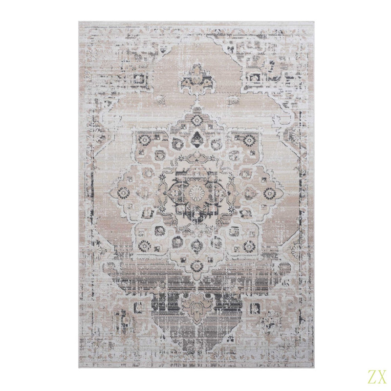 Tapis à médaillon 5X7 par pays Payas, Rectangle 5 pi 3 po x 7 pi 6 po