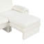 Canapé-lit futon convertible 94,1 po avec dossier réglable, méridienne réversible et deux coussins d'accoudoirs amovibles pour le salon, beige-1993485242