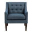 Fauteuil d'appoint bleu tendance dans la décoration intérieure, structure en contreplaqué, revêtement en boutons, sièges en mousse haute, coussins réversibles, housse à fermeture à glissière, pieds en bois d'hévéa brun, salon élégant de poids maximal de 300 lb-628175146
