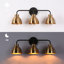 Luminaire de salle de bain moderne à 3 lumières à intensité variable noir / laiton-344398429