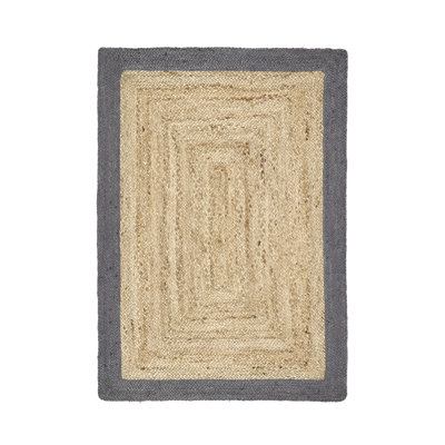 Borders Hand Braided Grey Rug